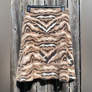 Neutral Animal Print A Line Skirt